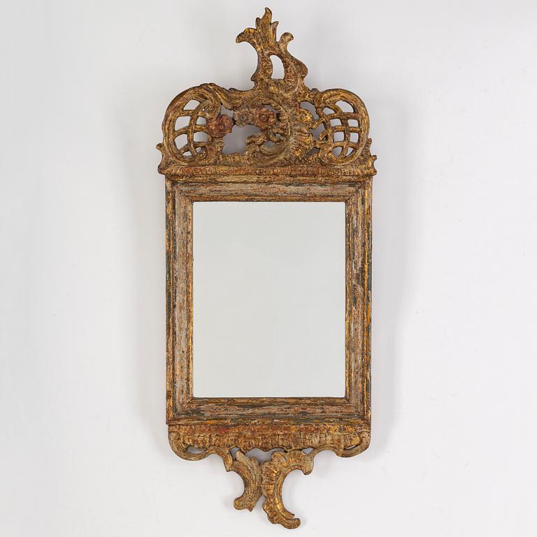 A Rococo mirror, Denmark/Germany, 18th Century.