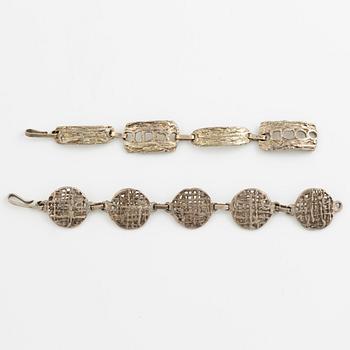 Lars Arby, two bracelets, sterling silver, Gothenburg 1982.