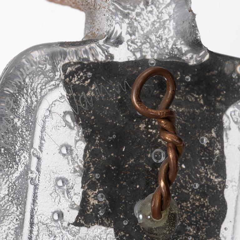 Bertil Vallien, unik väggskulptur, sandgjutet glas, "Idol".