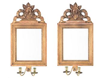 SPEGELLAMPETTER, ett par, gustaviansk stil, 1800/1900-tal.