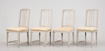 STOLAR, 4 st, sengustavianska, Johan Lindgren, verksam i Stockholm 1770-1800, märkta ILG.