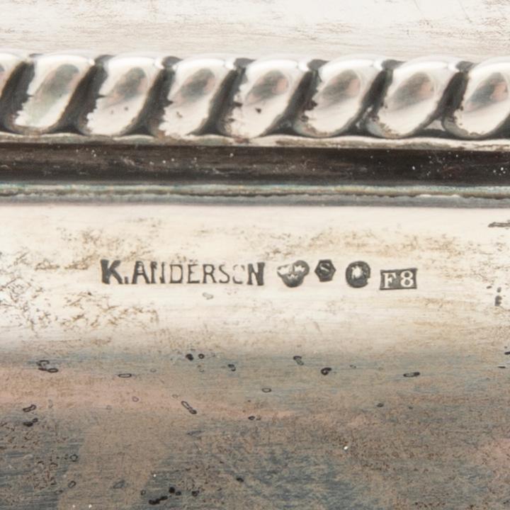 K.Anderson, cigarettskrin, silver Stockholm 1932.