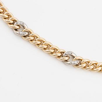 Necklace in 18K gold and white gold with round brilliant-cut diamonds, Jan Hellströmer.
