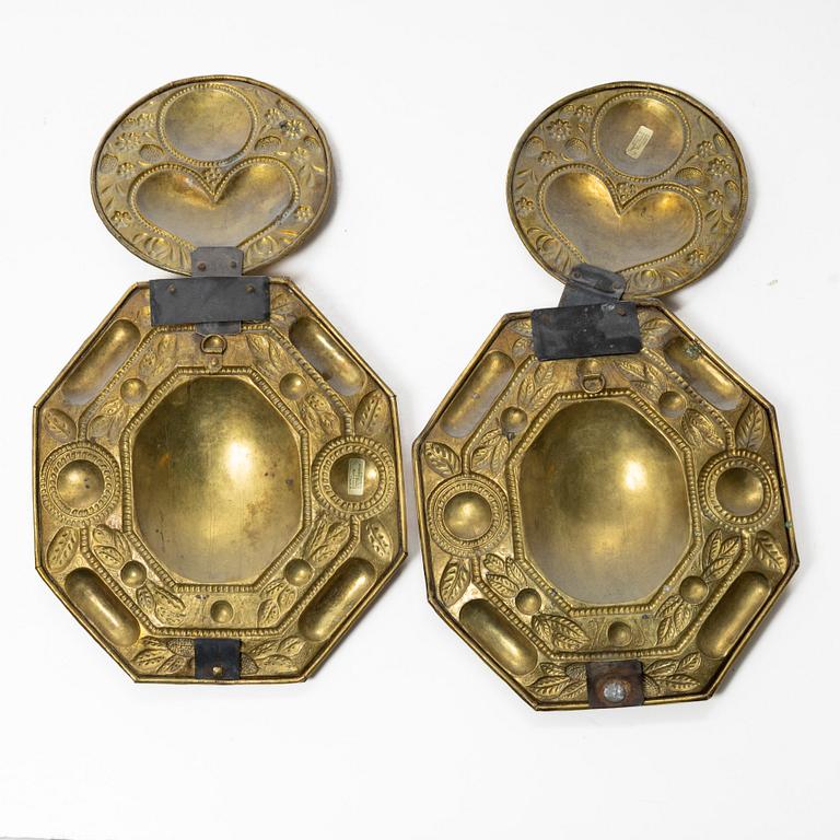 A pair of Baroque style sconces, C.Gullholm, Uppsala, Sweden, first half of the 20th century.