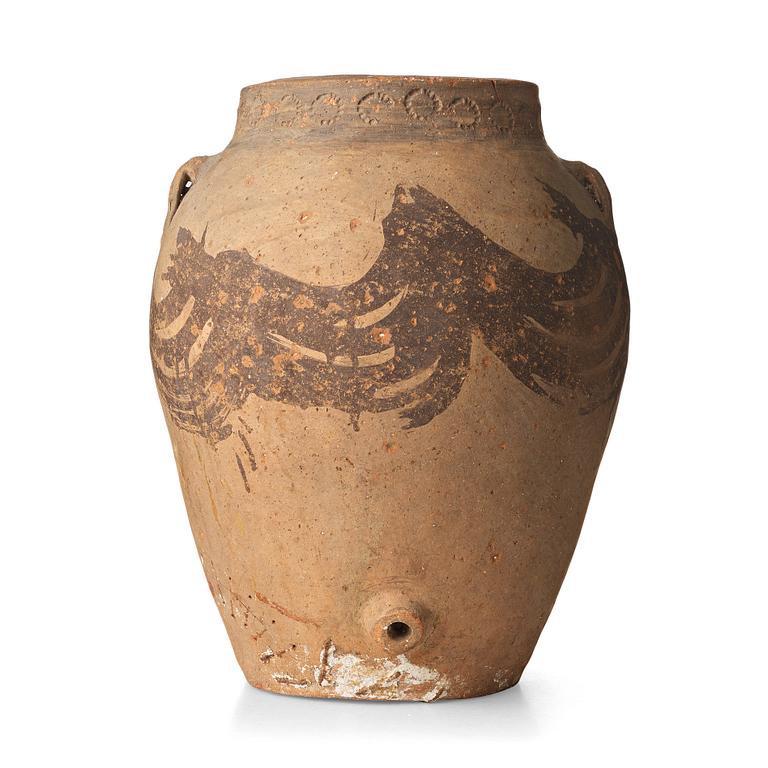 A large teracotta wine jar, Medeterranian area.