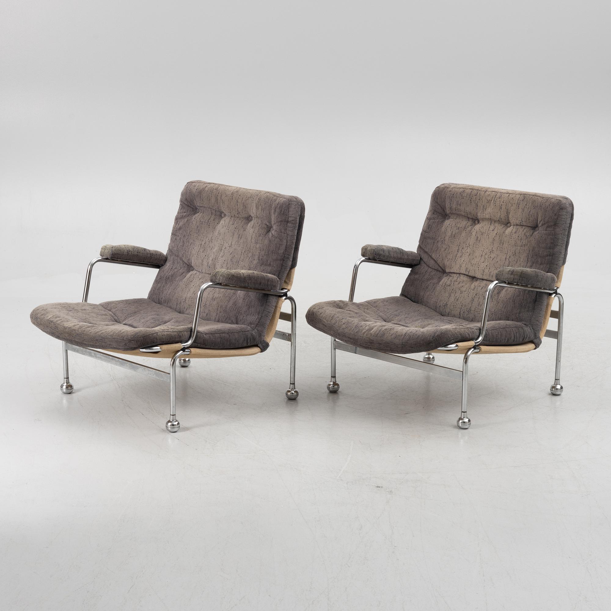Bruno Mathsson, a pair of "Karin" armchairs, Dux, Sweden, second half of the 20th century.