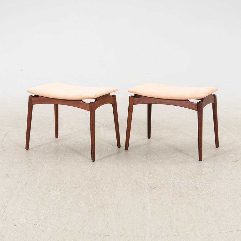 Sigfrid Omann, stools a pair, Ølholm Møbelfabrik  mid 20th century.