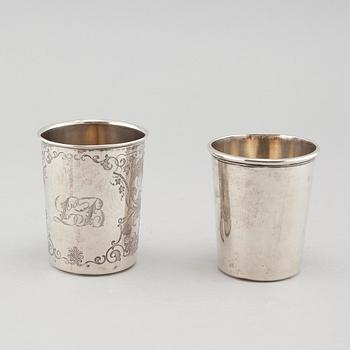 Two 19th century swedish silver cups.