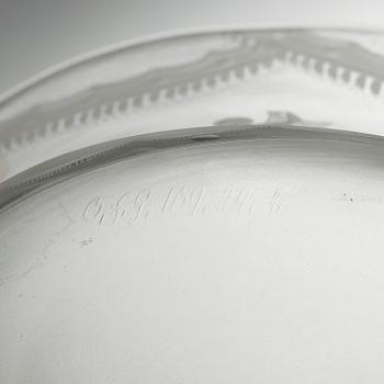 SKÅL samt FAT, glas, Simon Gate, "Slöjdansen", Orrefors, 1920-tal.