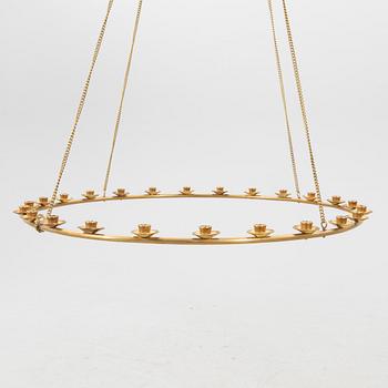 Mid-20th century brass chandelier.