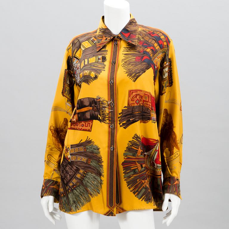 HERMÈS Vintage Silk Blouse in size 42(FR).