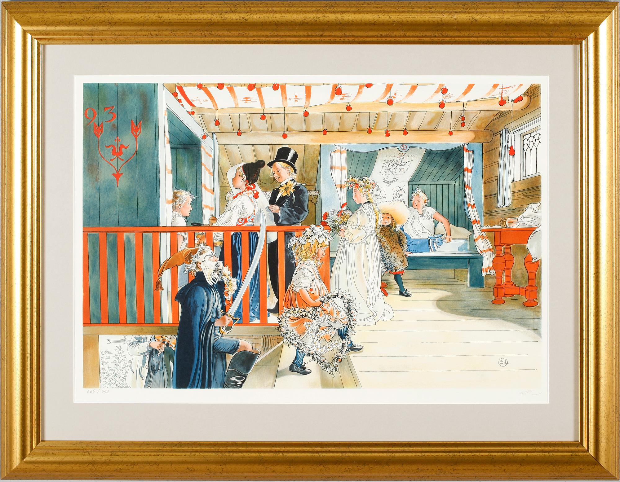 CARL LARSSON, efter, färglitografi, utgivare SWEB ART, signerad editoren och numrerad 565/790.