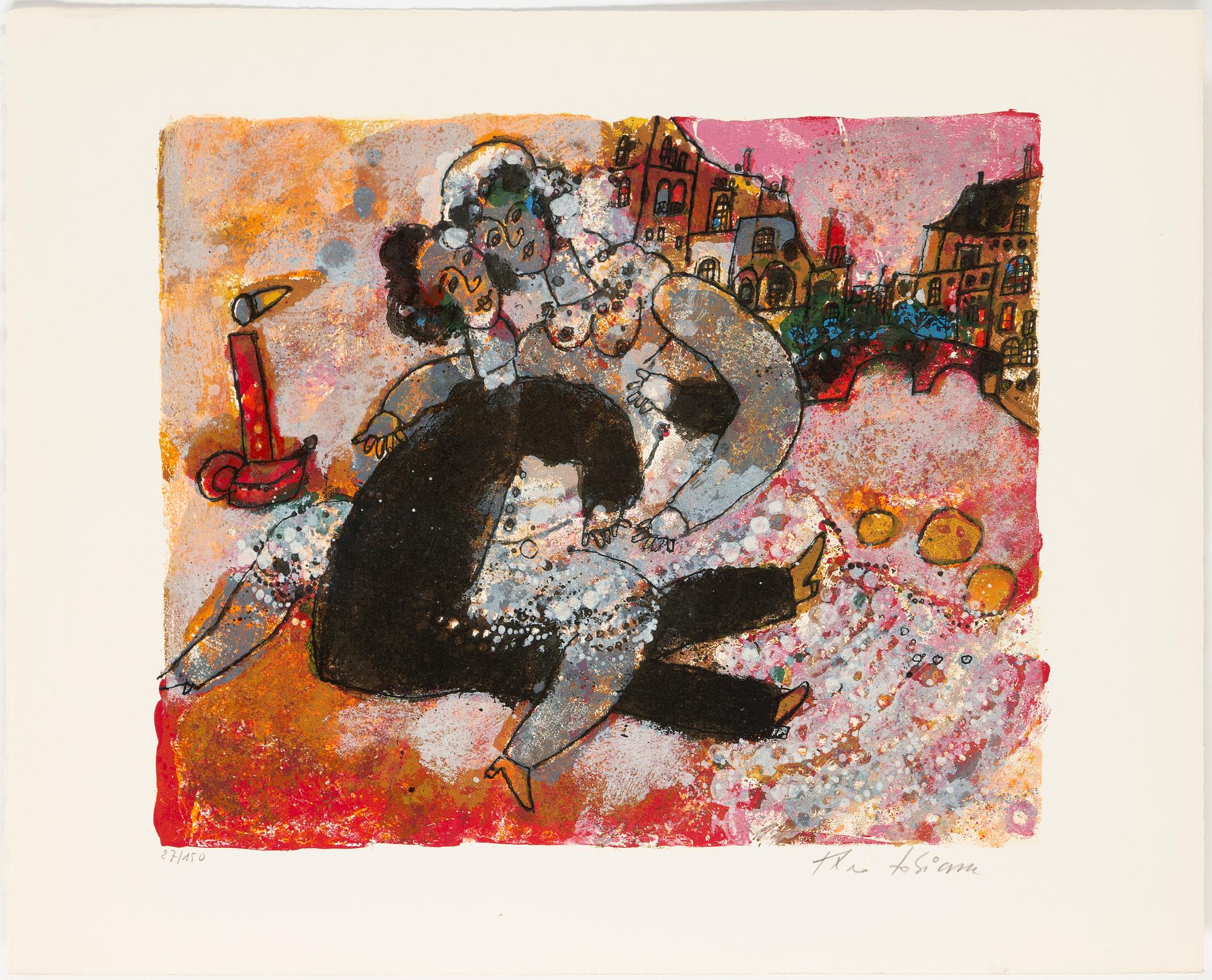 THEO TOBIASSE, PORTFOLIO with 4 lithographs in colour, signed 27/150.