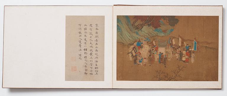 Album med målningar föreställande Envoyéer som kommer med gåvor, 职贡图 (Zhigong tu), troligen 1600-tal, efter äldre mästa.