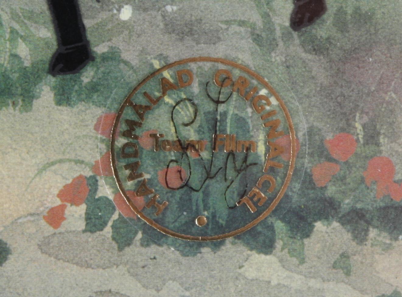 ORIGINALCEL, ur "Pelle Svanslös", blandteknik, Team Film, sign SL.