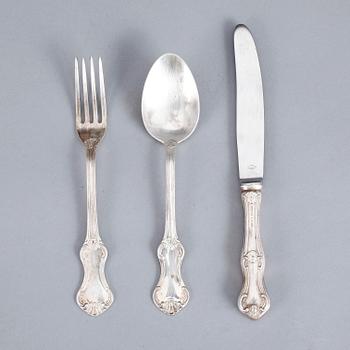 BESTICK, 21 delar, "Patricia", silver, MEMA, Lidköping 1900-talets andra hälft. Vikt inkl knivar 900 gram.