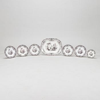 A set of 7 pieces "Athens" dinnerware, Charles Meigh, England, 1835-1849.