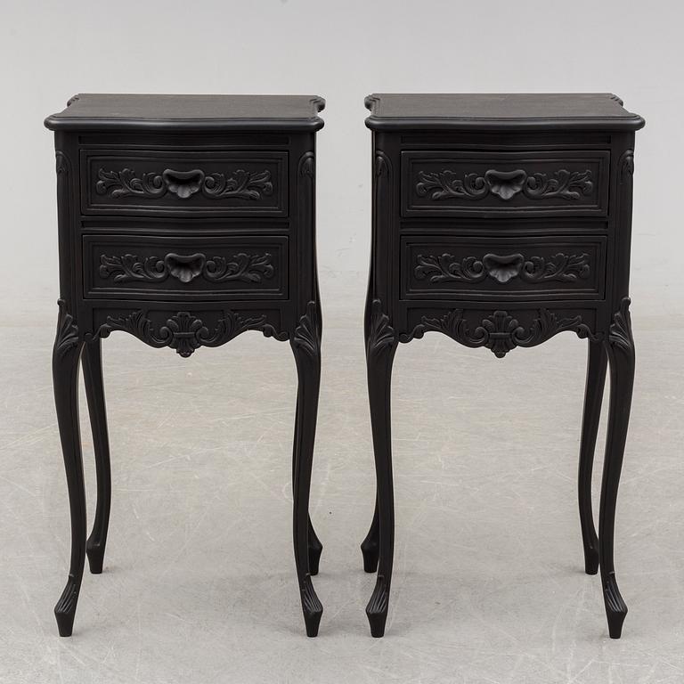 A pair of late 20th century painted bedside tables.