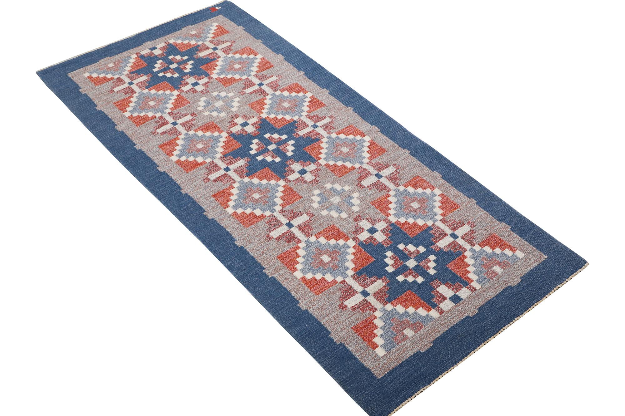 Erik Lundberg, a flat weave carpet, Vätexvaregården, Sweden, c. 227 x 97 cm.