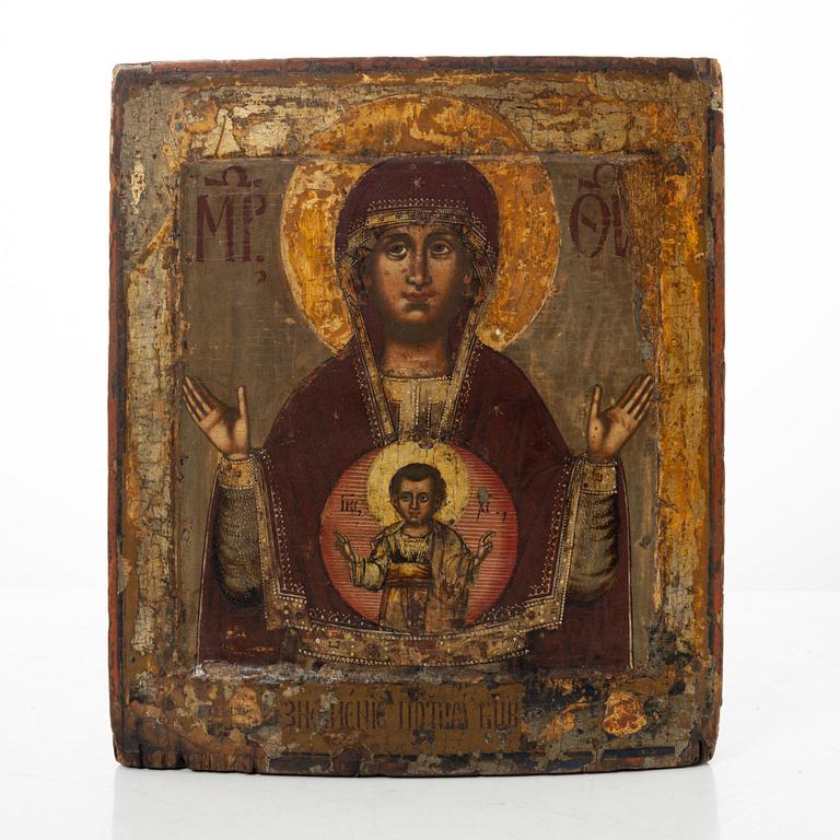 Icon, Russia, 19th century, Mother of God of the Sign.