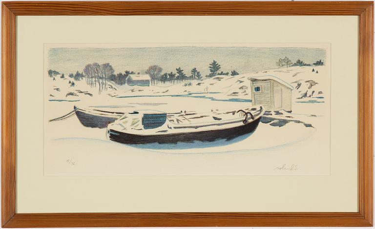 Roland Svensson, lithograph in colors, signed and numbered 10/75.