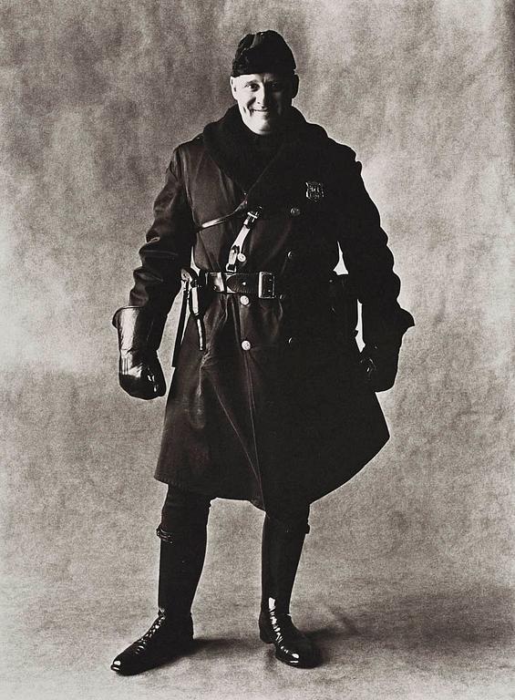 Irving Penn, "Motorcycle Policeman, New York 1951".