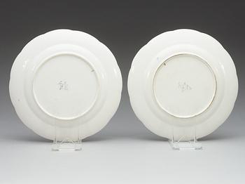 A pair of Sèvres plates, 18th Century.