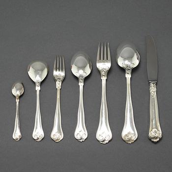 A set of silverware of 66 pcs with Swedish import markings.