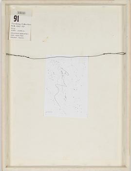 Jonathan Borofsky, mixed media on paper, signed on label verso.