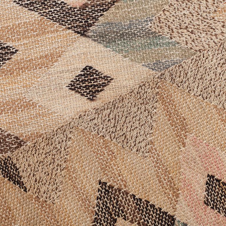VÄVNAD, "Gråviggen", inplock på linnebotten, ca 147,5 x 62,5 cm, senare signatur MMF.