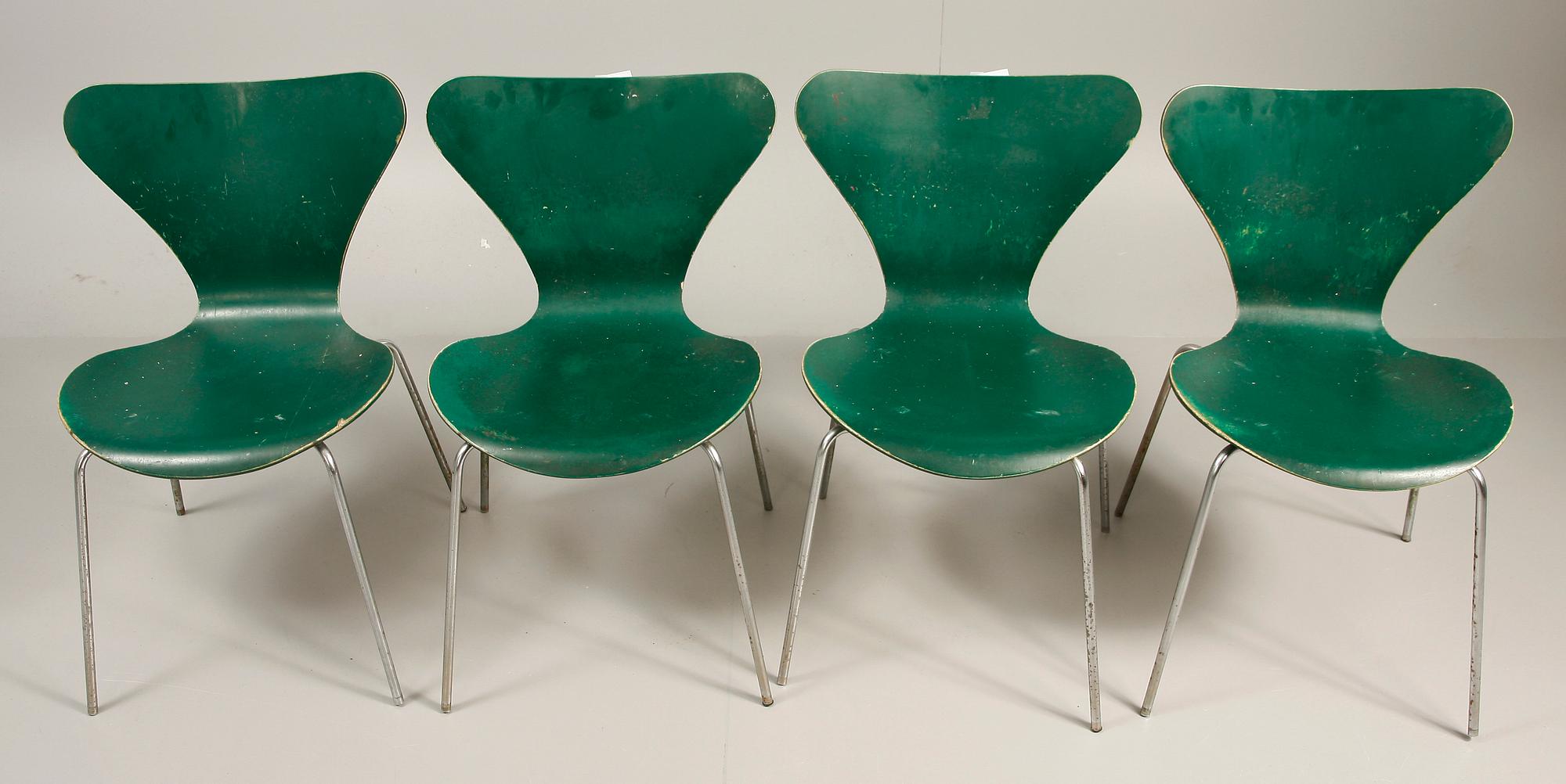 STOLAR, 4 st, "Sjuan", design Arne Jacobsen.