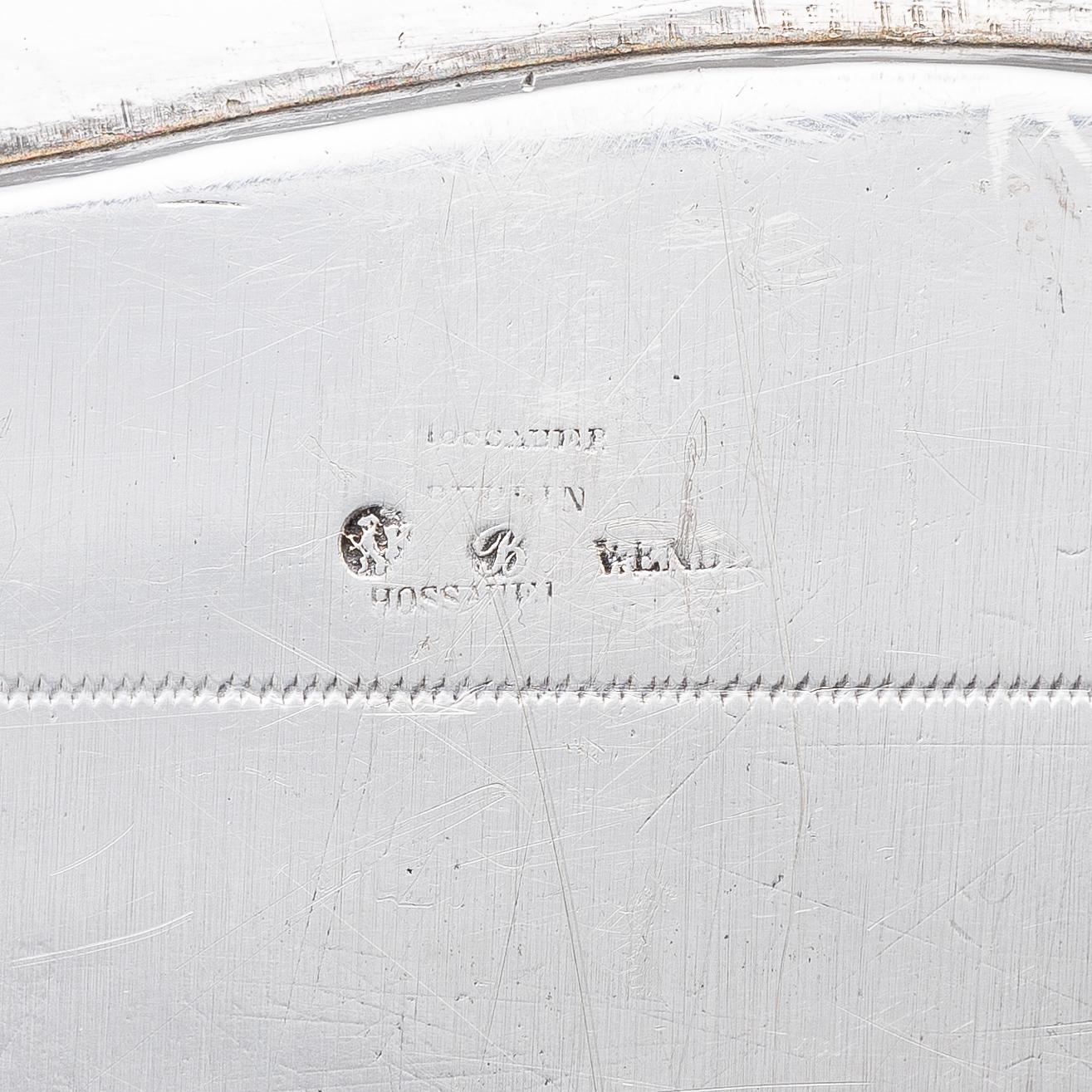 A German silver tray, mark of Johann Georg Hossauer, Berlin (active 1821-1841).