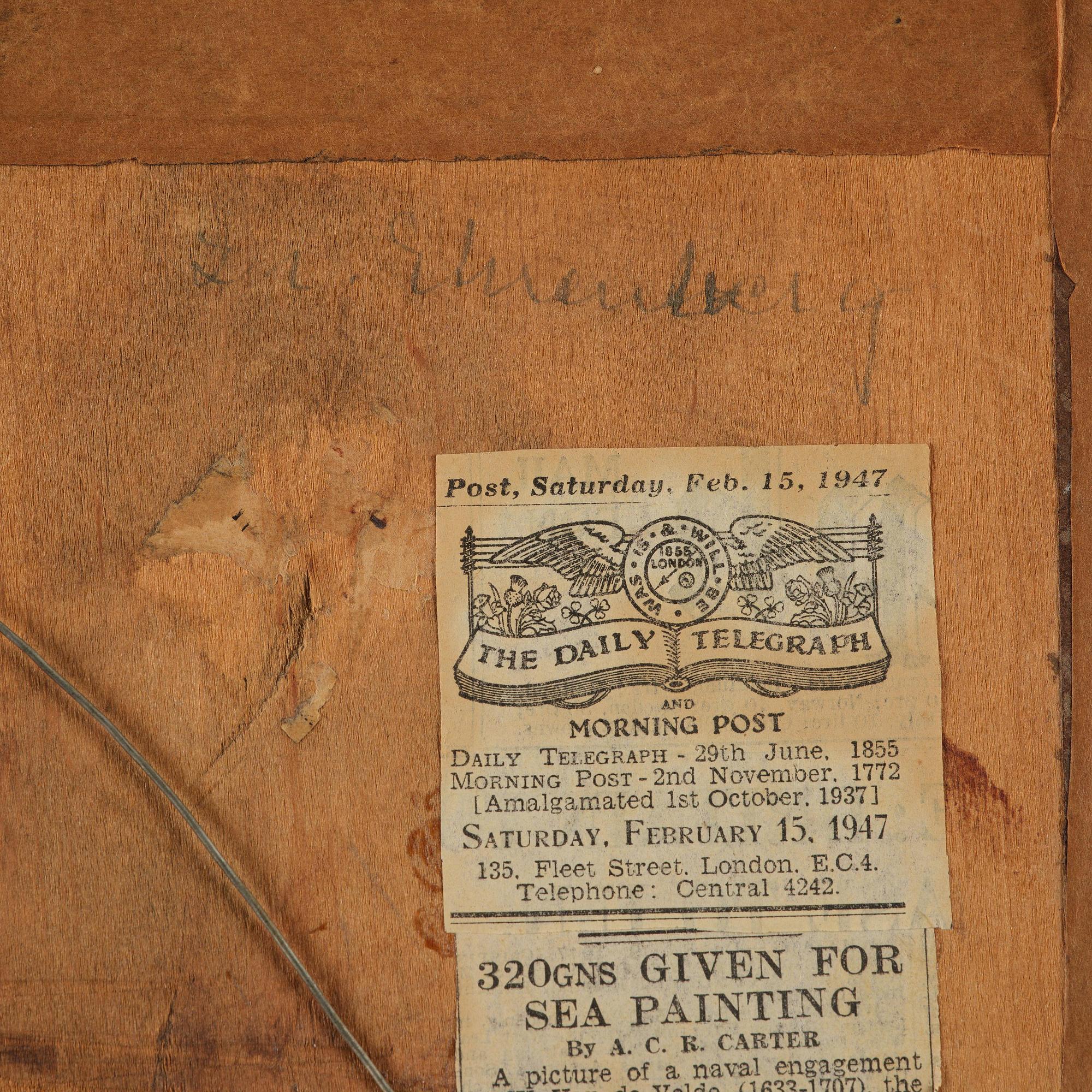 Willem van de Velde, attributed to, Coastal scene with fishermen and warships.
