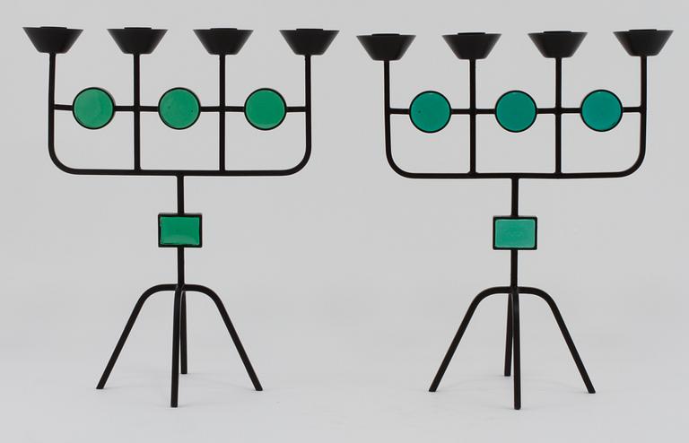 KANDELABRAR, ett par, Gunnar Ander, Ystad Metall, 1900-talets andra hälft.