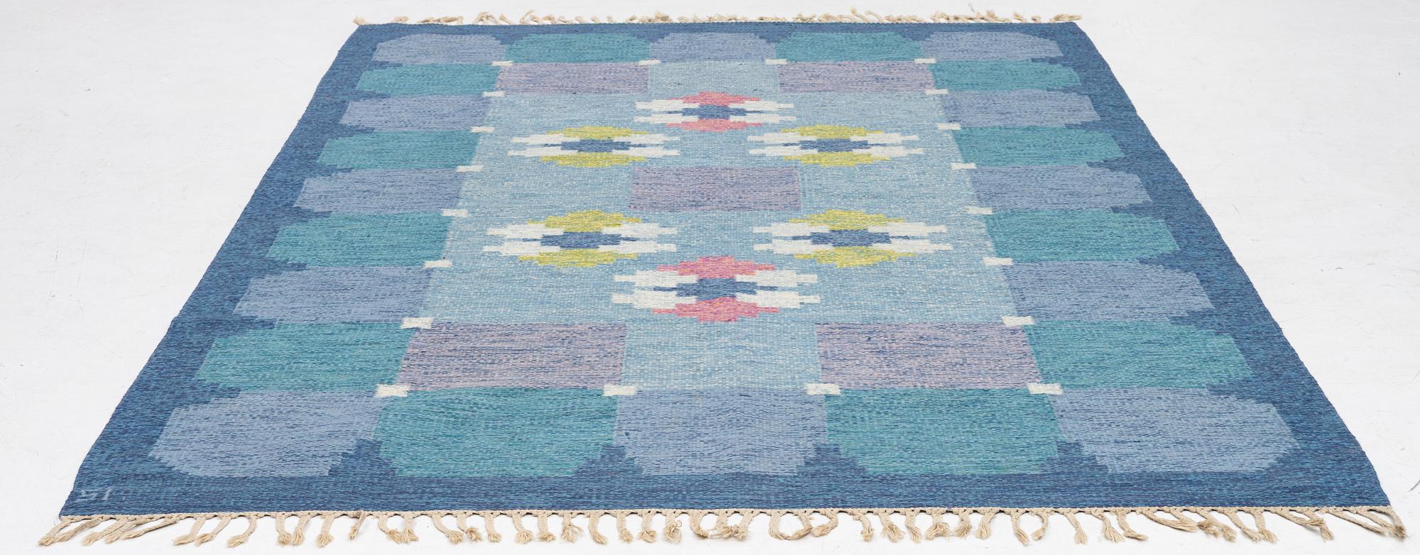 Ingegerd Silow, a 'Siljan' flat weave rug, signed IS, c. 275 x 185 cm.