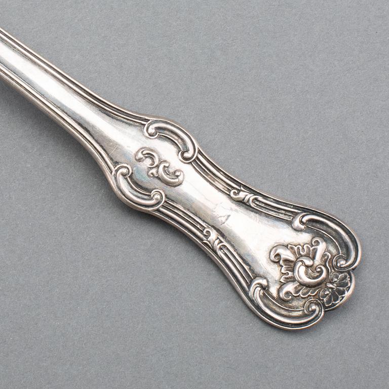 A SILVER SOUP LADLE 1855.