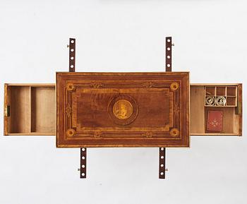 A Gustavian table by G Haupt (master in Stockholm 1770-1784), signed and dated 1781.