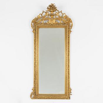 Spegel och konsolbord, rokokostil 1800-tal.