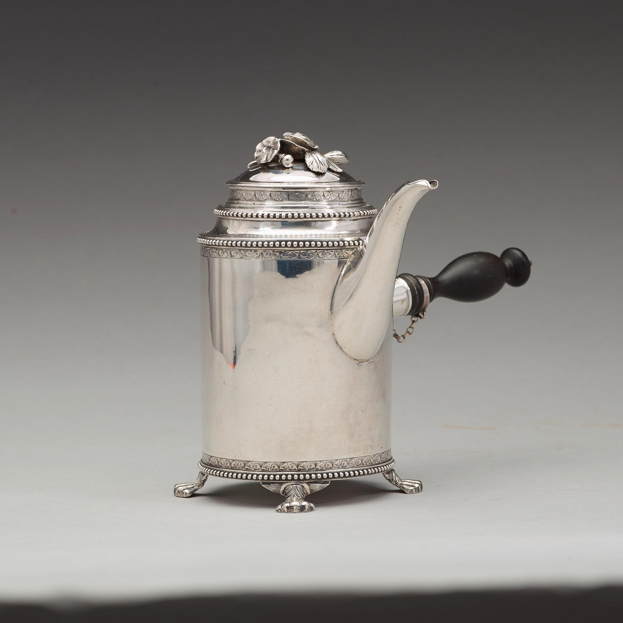 A Swedish 18th century silver coffee-pot, marks of Petter Eneroth, Stockholm 1792.