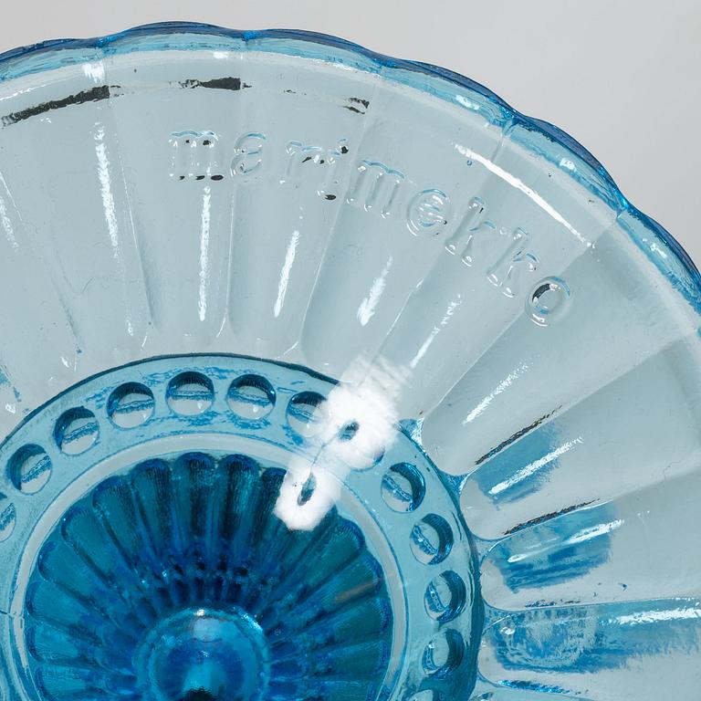 Iittala, Bowl on foot, 20 pcs, glass, "Mariskooli", Marimekko, Iittala, Finland.