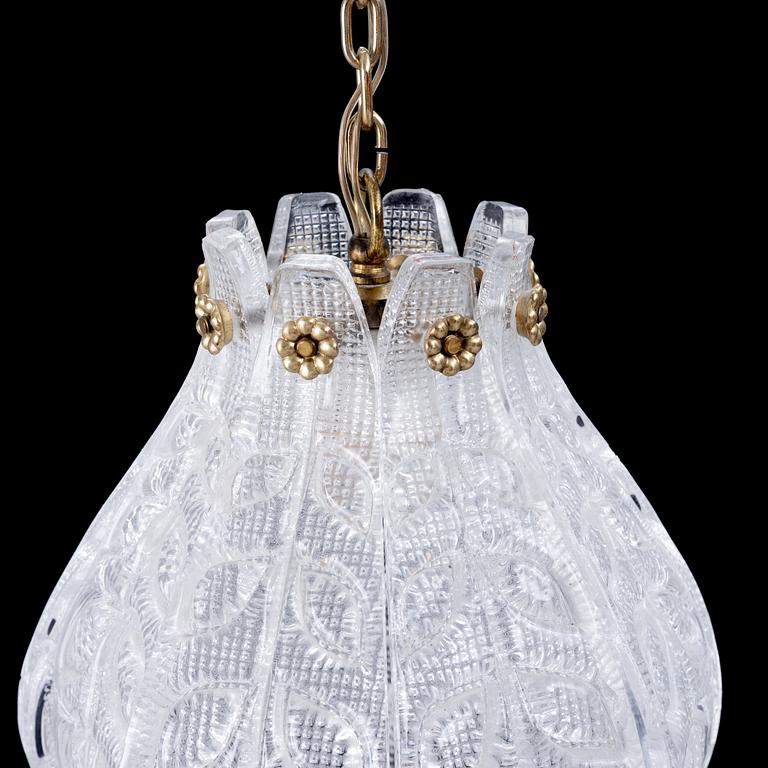 Carl Fagerlund, a pair of ceiling lamps, Orrefors, second half of the 20th century.