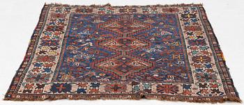 An antique Kamseh rug, c. 150 x 118 cm.