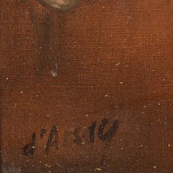 A pair of 19th century paintings depicting historical scenes by unknown artist, oil on canvas, signed.