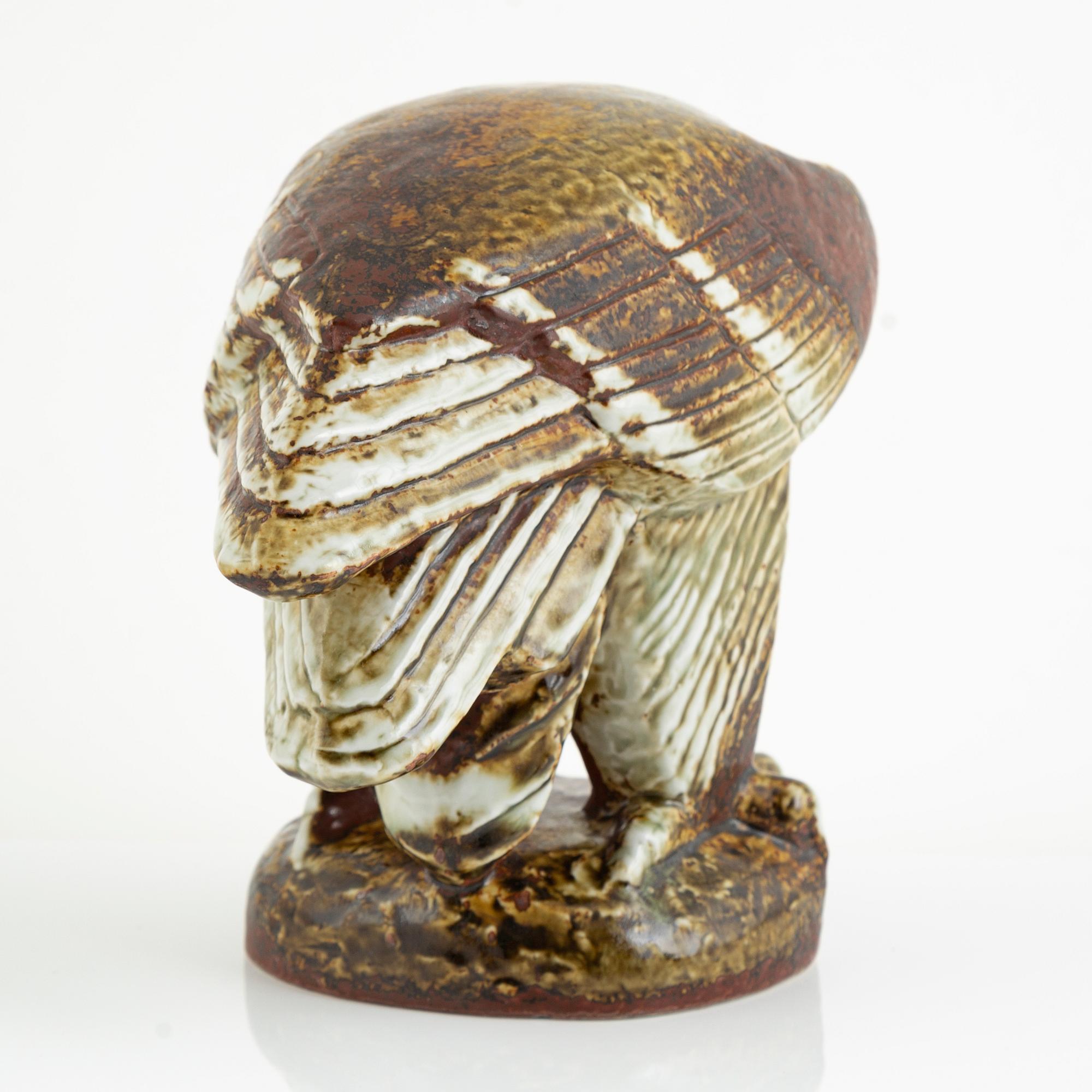 Lisa Larson, two figurines, 'Kungsörn' and 'Pilgrimsfalk', for Nordiska Kompaniet in cooperation with WWF, Gustavsberg.