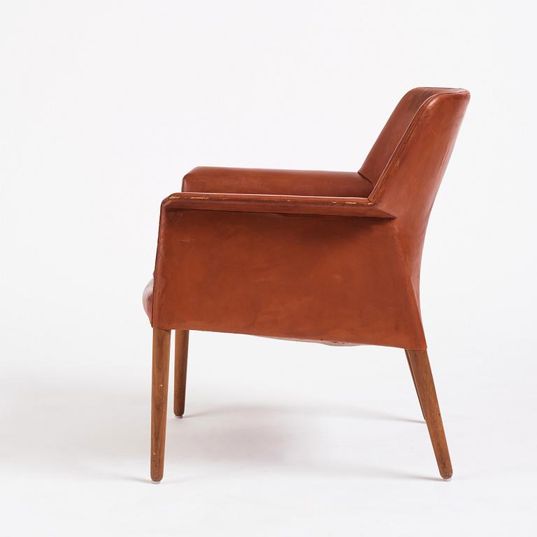 Ejner Larsen & A. Bender Madsen, a leather easy chair, Willy Beck, Denmark.