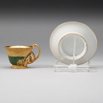 A Russian cup with saucer, Emprie, first half of 19th Century.