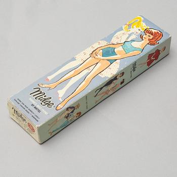 Barbiedockor, 7 st, bl a "Barbie Bubble cut", "Midge", & "Skipper", Mattel, 1960-tal.