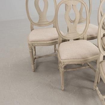 MATSALSMÖBLEMANG, 6+2 delar, gustaviansk stil, 1900-talets andra hälft.