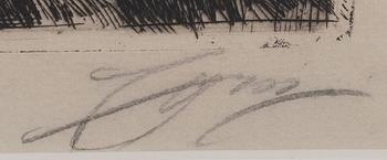Anders Zorn, a signed etching.