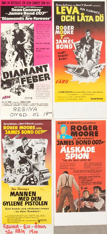 Film posters 4 pcs James Bond.